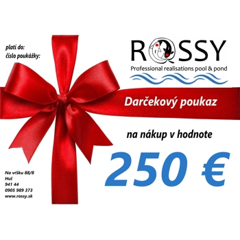 Darčeková poukážka 250 € | ROSSY.sk
