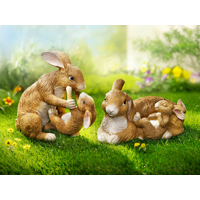 Jarná dekorácia otec zajac Paulo so zajačikom| ROSSY.sk
