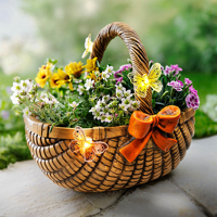 Okrasný kvetináč košík so solárnymi motýľmi | ROSSY.sk